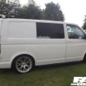White VW Transporter T5 at the Forge Action Day 2019