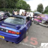 A blue Nissan Silvia with a spoiler at the Forge Action Day 2019