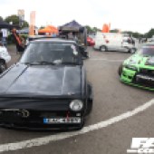 A black VW Golf Mk1 next to a green and green Toyota Chaser at the Forge Action Day 2019