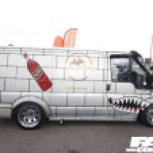 A brick patterned, teeth print transit van at the Forge Action Day 2019