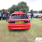 A rear view of a red Vauxhall Astra at the Forge Action Day 2019