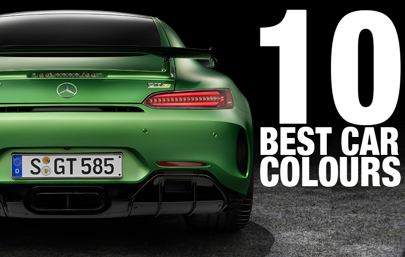 Cover image for the best car colours article with a bright green Mercedes