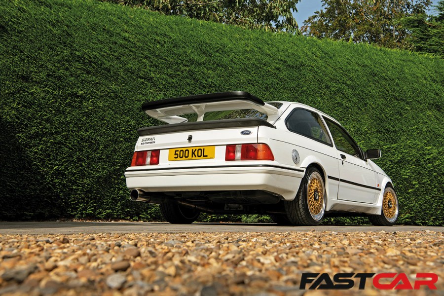rear 3/4 shot of modified Sierra RS Cosworth