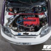 Modified Honda Civic Type R Ek9 turbocharged engine