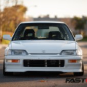Front on shot of modified honda civic ef
