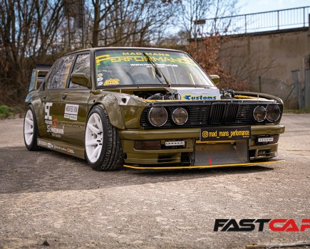 front 3/4 shot of widebody BMW E28