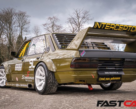 rear 3/4 shot of modified bmw e28