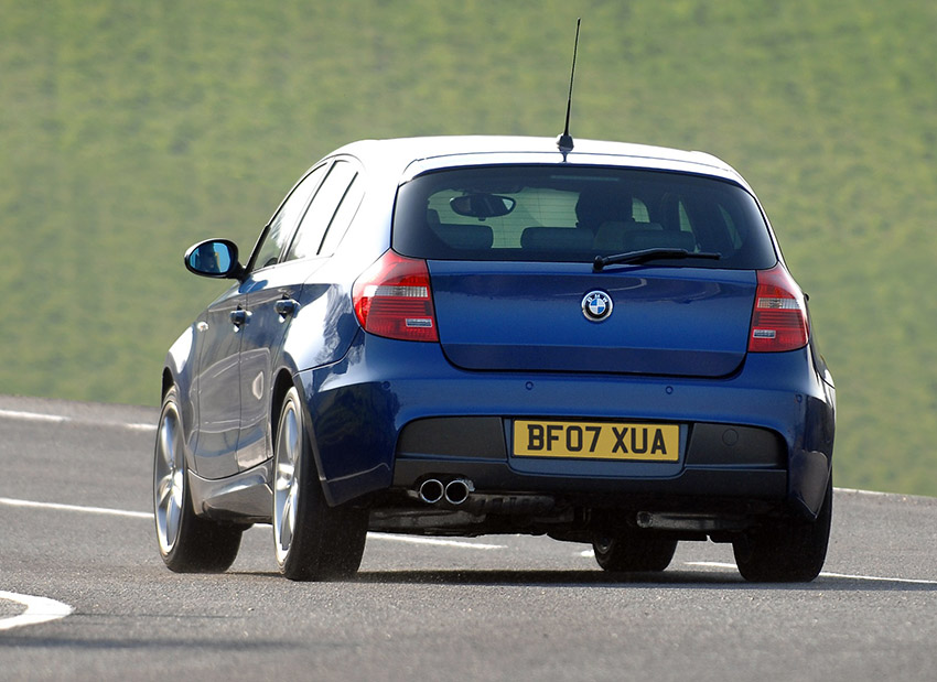 Rear driving shot of BMW 130i