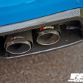 Carbon fibre exhaust tips on 840bhp supercharged Mustang