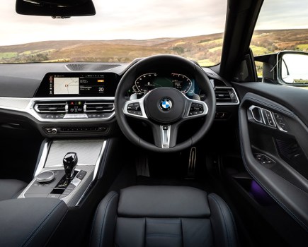 view of from the driver's seat of a BMW E92 335i