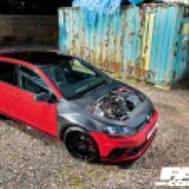 Tuned Mk7 Golf GTI with bonnet open showing engine