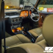 Modified BMW E12 interior shot