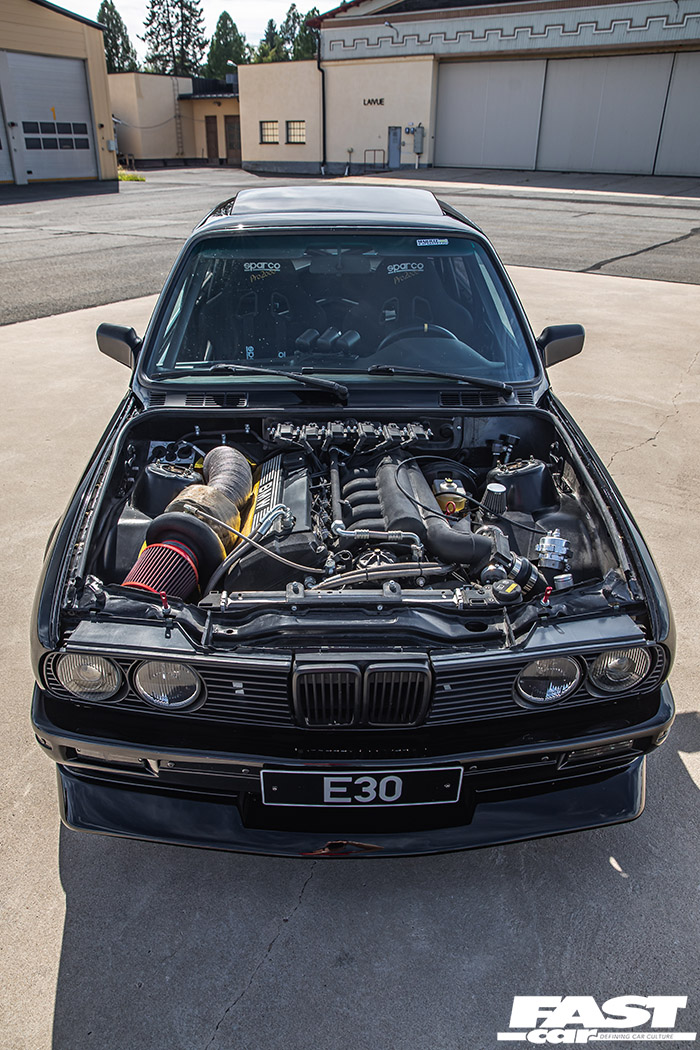 Portrait engine shot on modified bmw e30 turbo