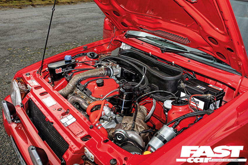 Engine shot of Modified ford Escort RS Turbo