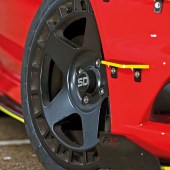 Front wheel of modified Ford Fiesta ST Mk7