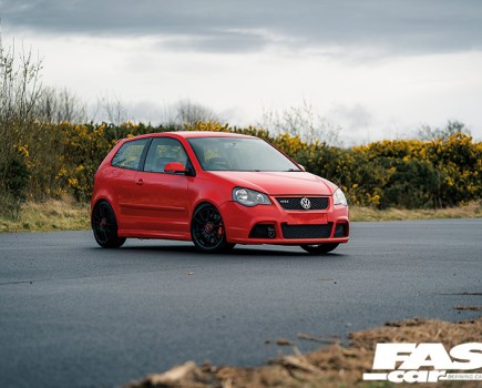 Front 3/4 photo of Flash Red modified VW Polo GTI