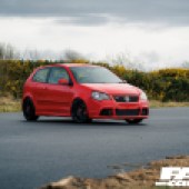 Front 3/4 photo of Flash Red modified VW Polo GTI
