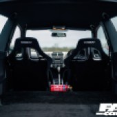 Bucket seat in interior on modified VW polo GTI