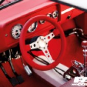 red steering wheel in Oettinger Rabbit