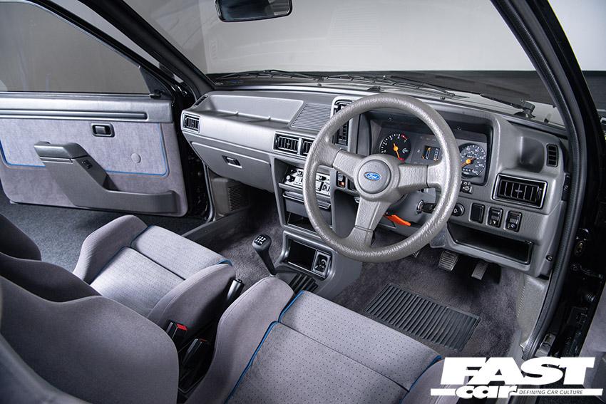 Interior shot of Princess Diana's Escort RS Turbo