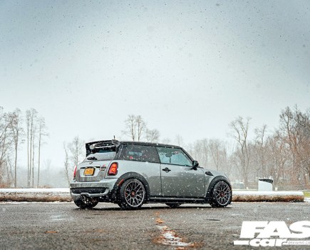 Turbocharged R56 Mini with 402whp - rear end shot