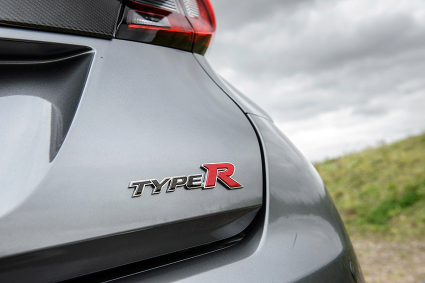 Close up of Type R badge on FK2 Civic