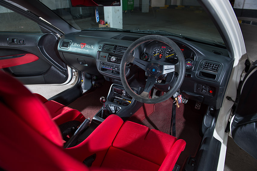 Interior of modified Honda civic type r ek9