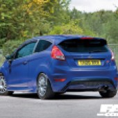 Rear shot of tuned ford fiesta st180