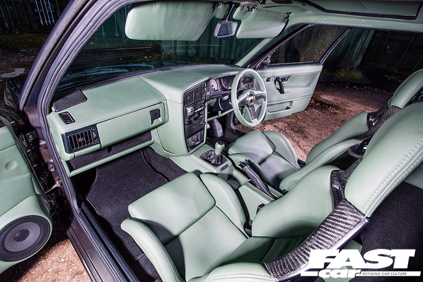 Interior of tuned Mk2 Golf VR6 turbo