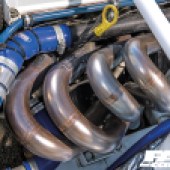 Exhaust manifold on modified Ford Fiesta Mk1