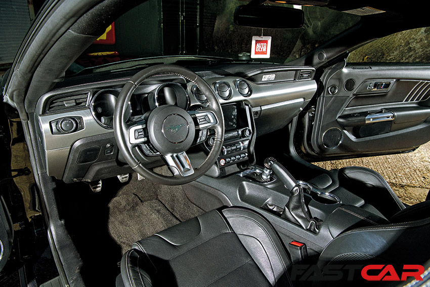 Interior of modified shelby mustang