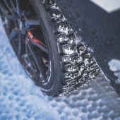 Snow tyres on charger