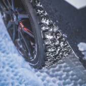 Snow tyres on charger