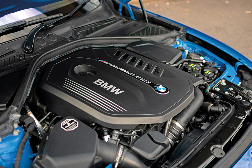 B58 engine inside of BMW M140i
