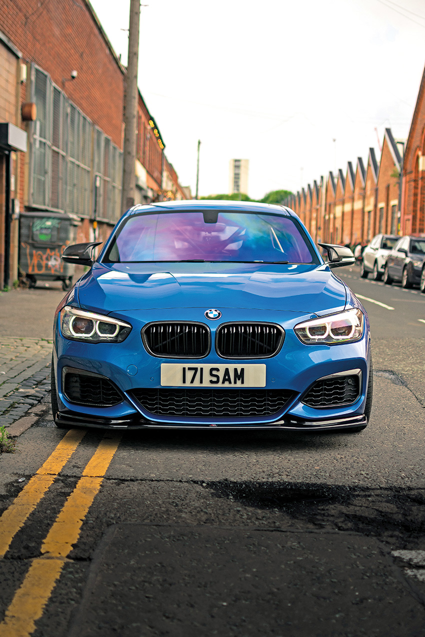 Front portrait shot of BMW M140i