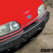 Red bonnet on modified Ford Sierra wagon