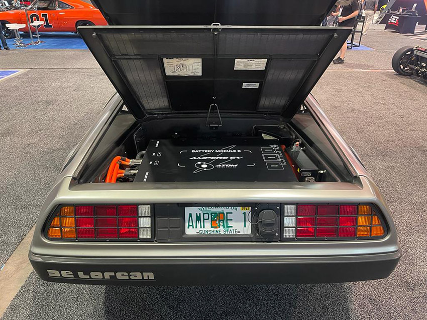 best products at sema - electric delorean