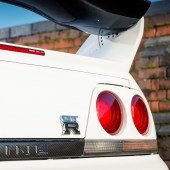 The iconic circular taillights of Nissan Skyline.