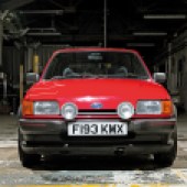 Front on shot of red Ford Fiesta XR2 Mk2