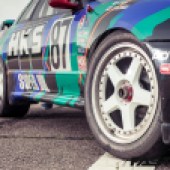 Front wheels on HKS Nissan Skyline GT-R R32