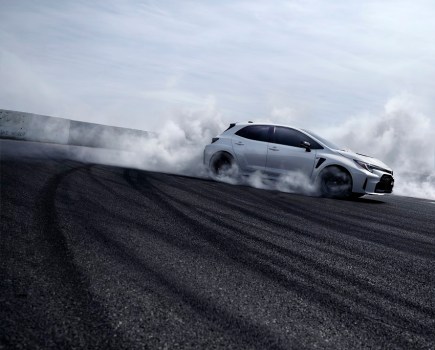The Toyota GR Corolla on track.