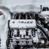 clean Modified VW Rabbit Pickup engine bay