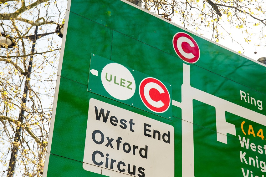A sign in London indicating the ULEZ zone.