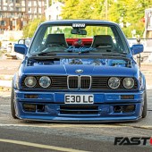 Front shot of turbocharged BMW E30 325i