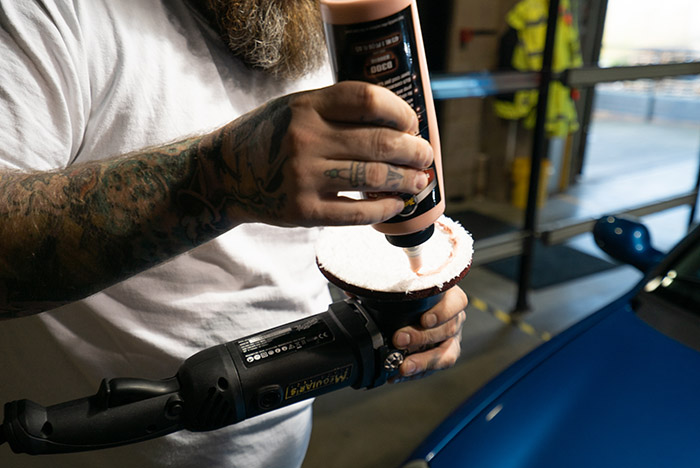 Applying polish to a polisher