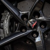 Carbon ceramic brakes behind 21 inch wheels