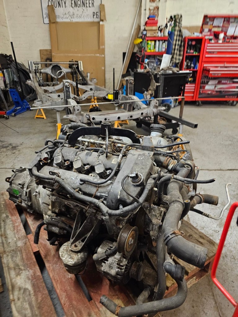 Engine awaiting placement