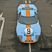 aerial shot of Ford GT40 continuation