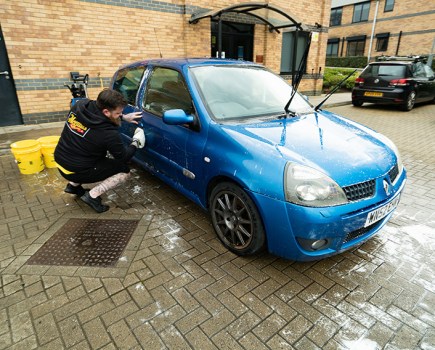 Renault Clio being cleaned