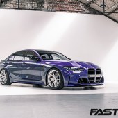 Front 3/4 shot of modified BMW G80 M3